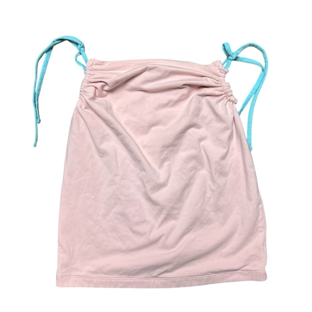 Tiger Mist Mini Skirt Pink Women’s Size XS Ruched Contrast Knot Side Skirt - Picture 3 of 8